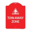 Signmission Designer Series Tow-Away Zone W/ Graphic, Red & White Aluminum Sign, 18" x 24", RW-1824-24411 A-DES-RW-1824-24411